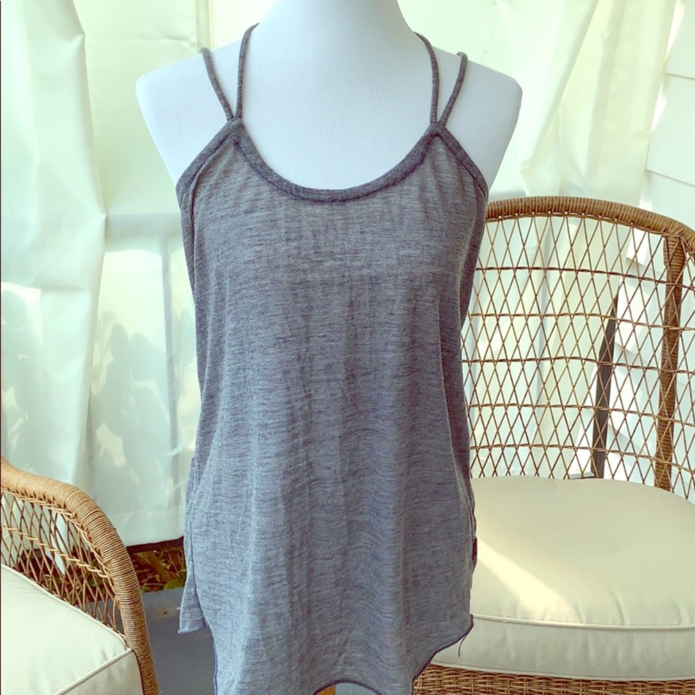 Chaser gray burnout tank top Twist strap back M